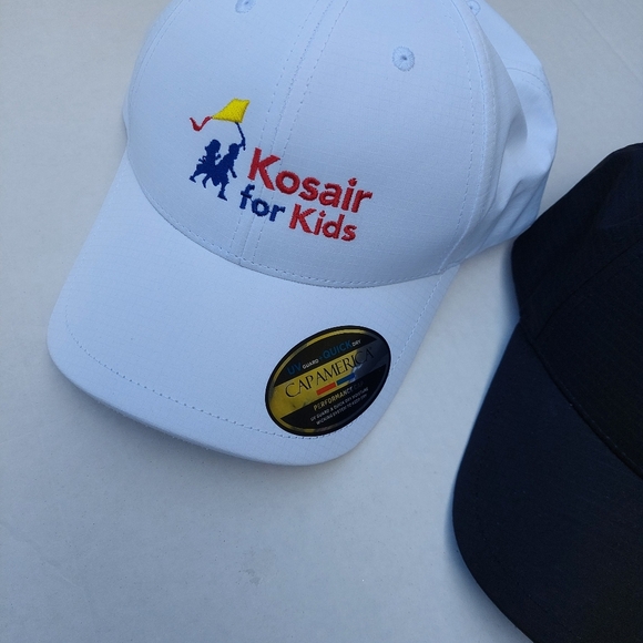 Lot Of 2 Kosair for Kids White and Black Caps NEW - Picture 2 of 4
